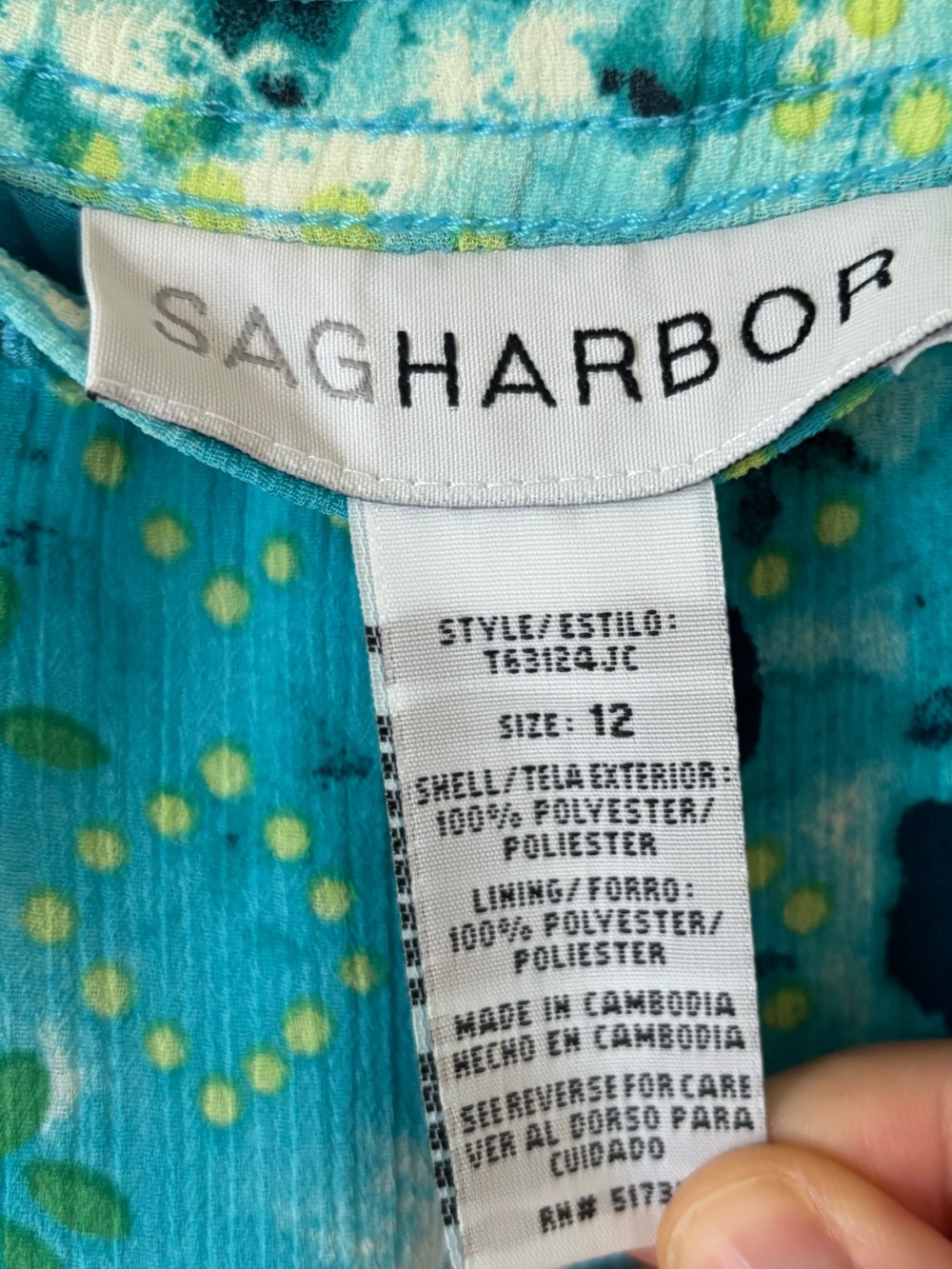 😱 SALE - Sag Harbor Blue Teal Patterned Midi Skirt - Picture 6 of 6